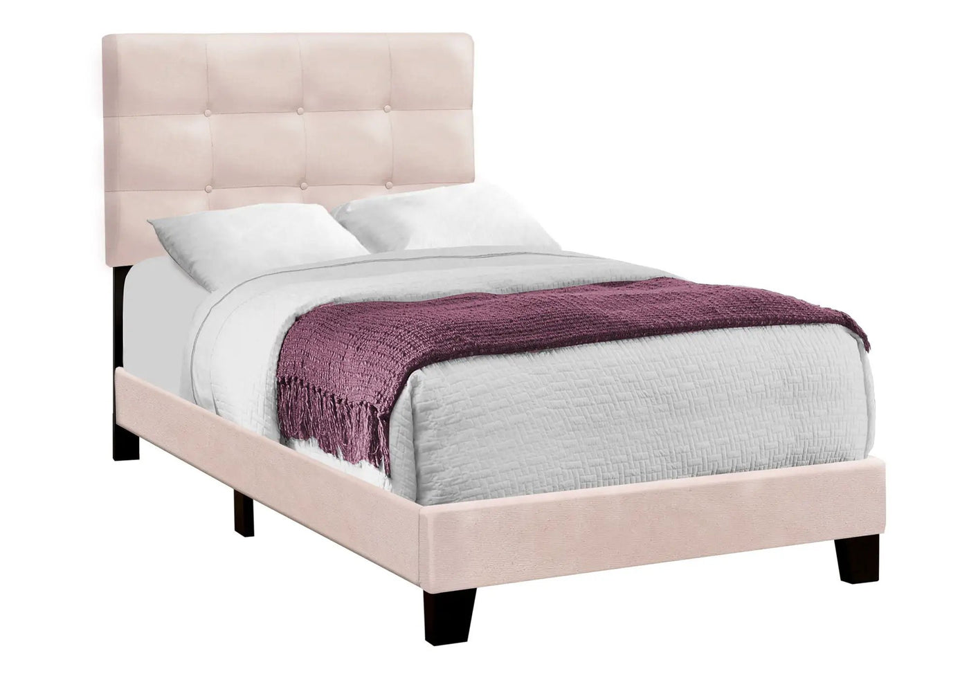 Transitional Upholstered Bed Frame by HouseOfZazla