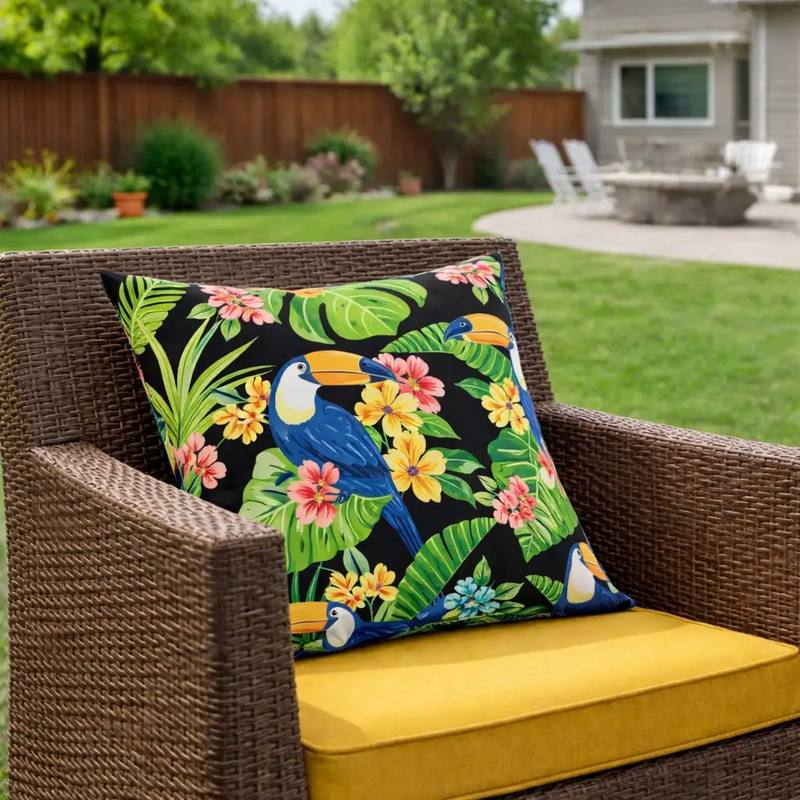 2 Pack Outdoor Throw Pillows, Waterproof & Fade-Resistant Patio Cushions by HouseOfZazla