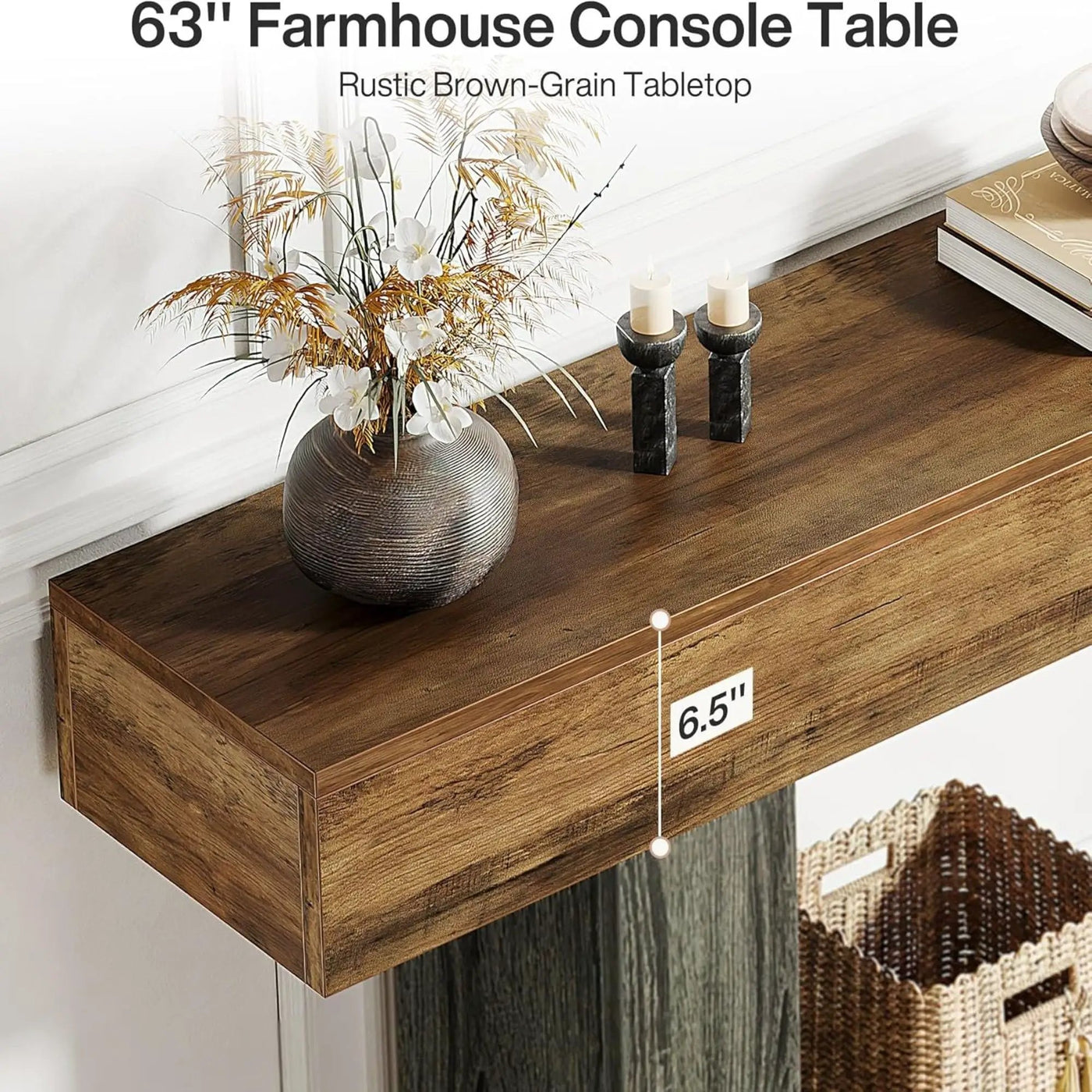 Console Table With 2 Tier Storage, U Shaped Base by HouseOfZazla