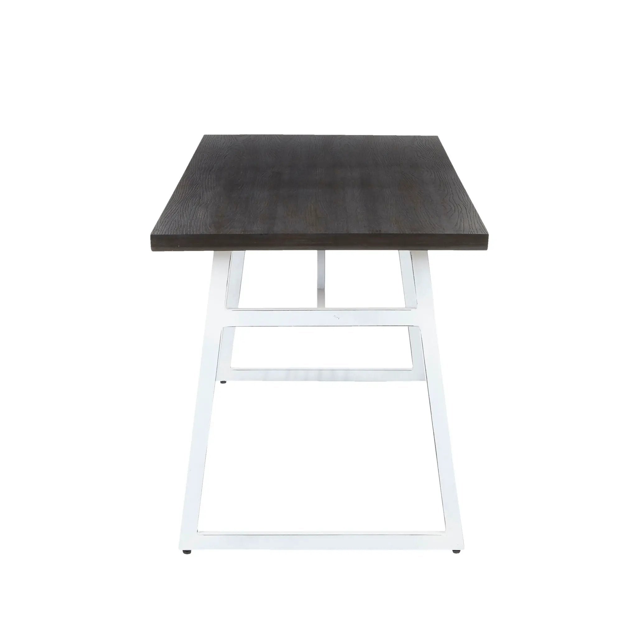 Geo - Industrial Dining Table - Vintage White / Espresso by HouseOfZazla