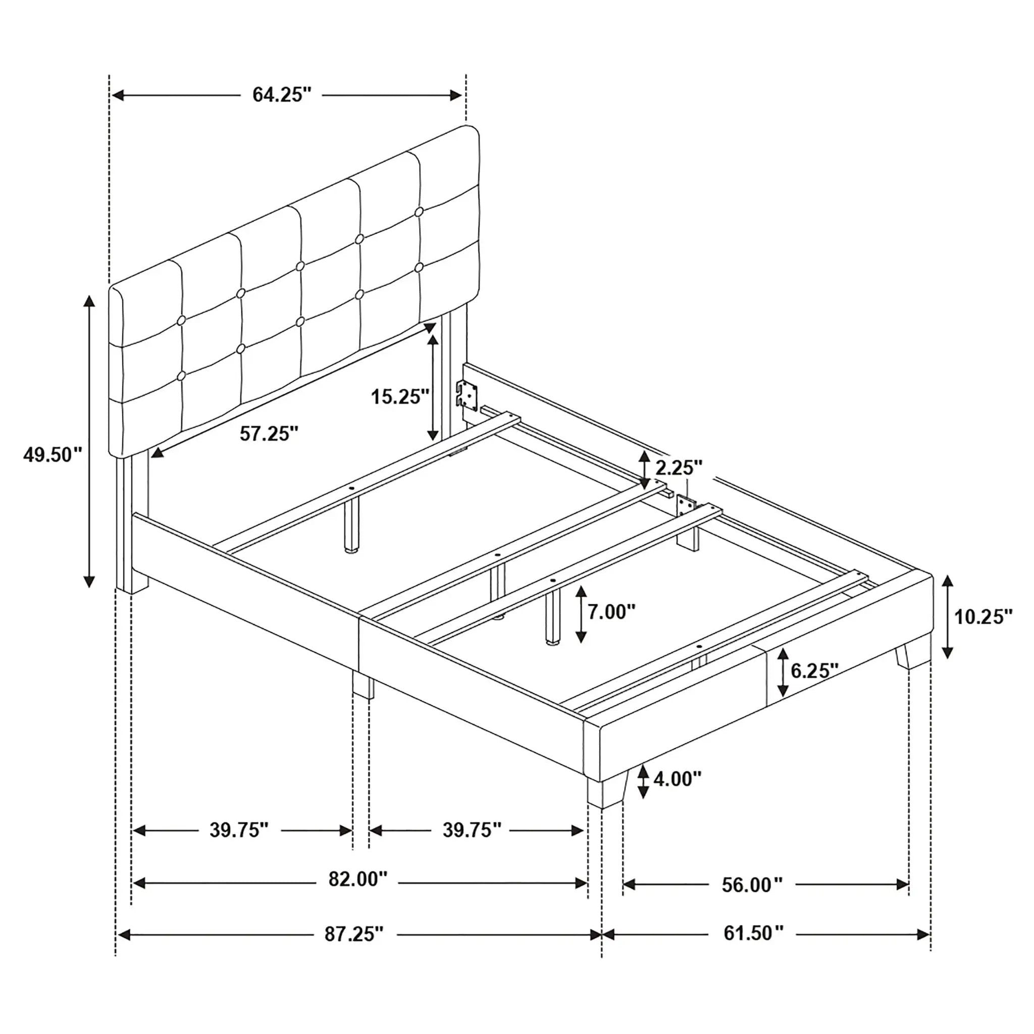 Mapes Upholstered Queen Panel Bed Charcoal by Unique Piece Furniture