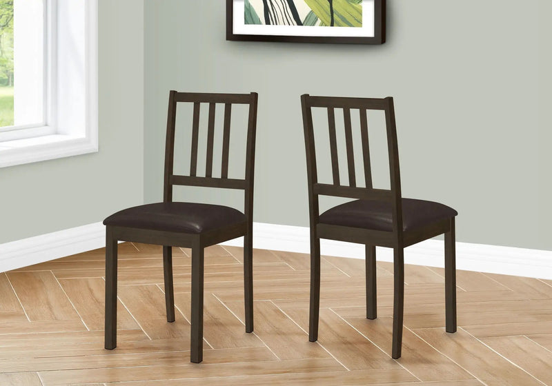 Dining Chair, Side, Upholstered For Dining Room, Transitional (Set of 2) - Brown by HouseOfZazla