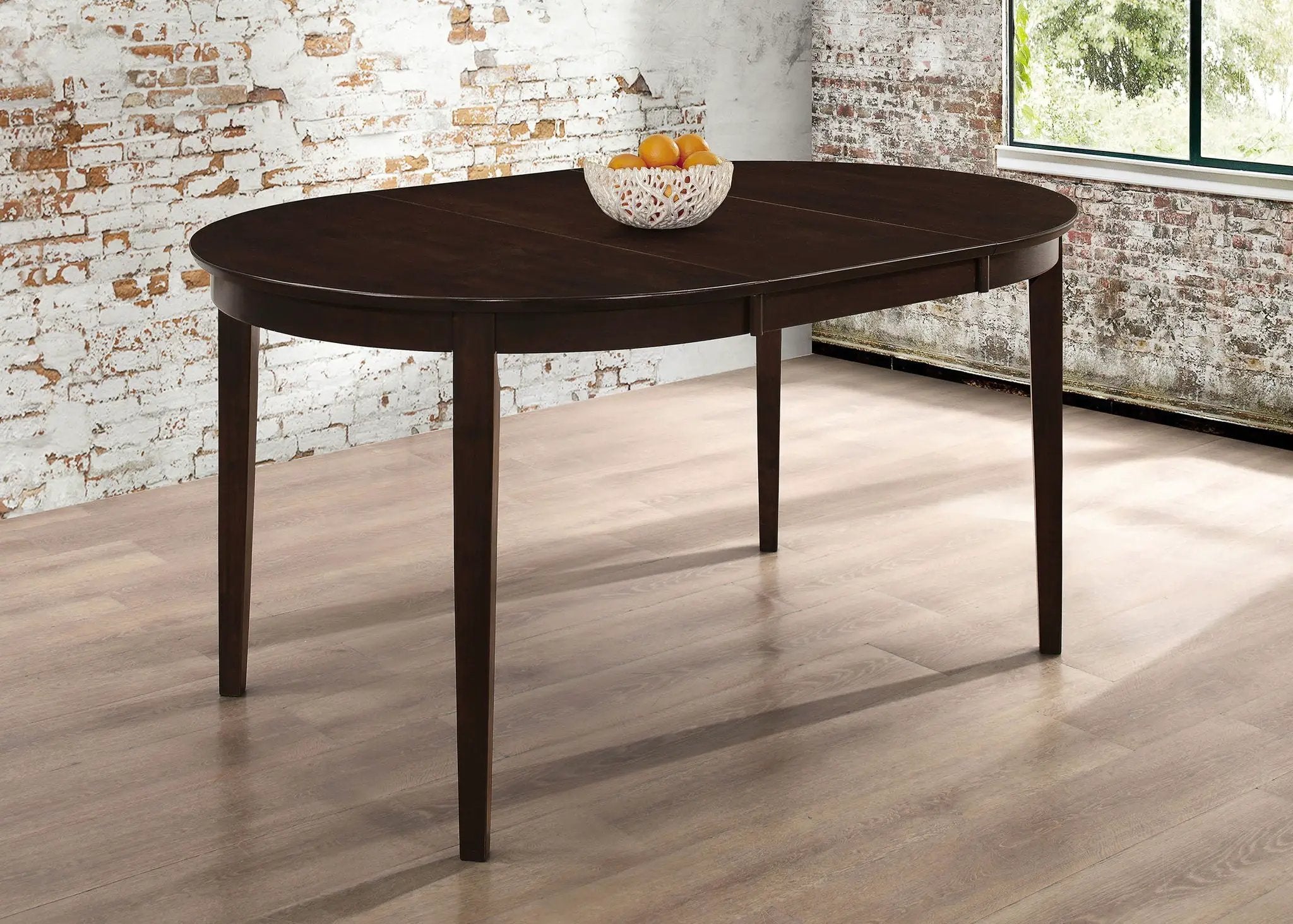 Gabriel Oval 60-inch Extension Leaf Dining Table Cappuccino by Unique Piece Furniture