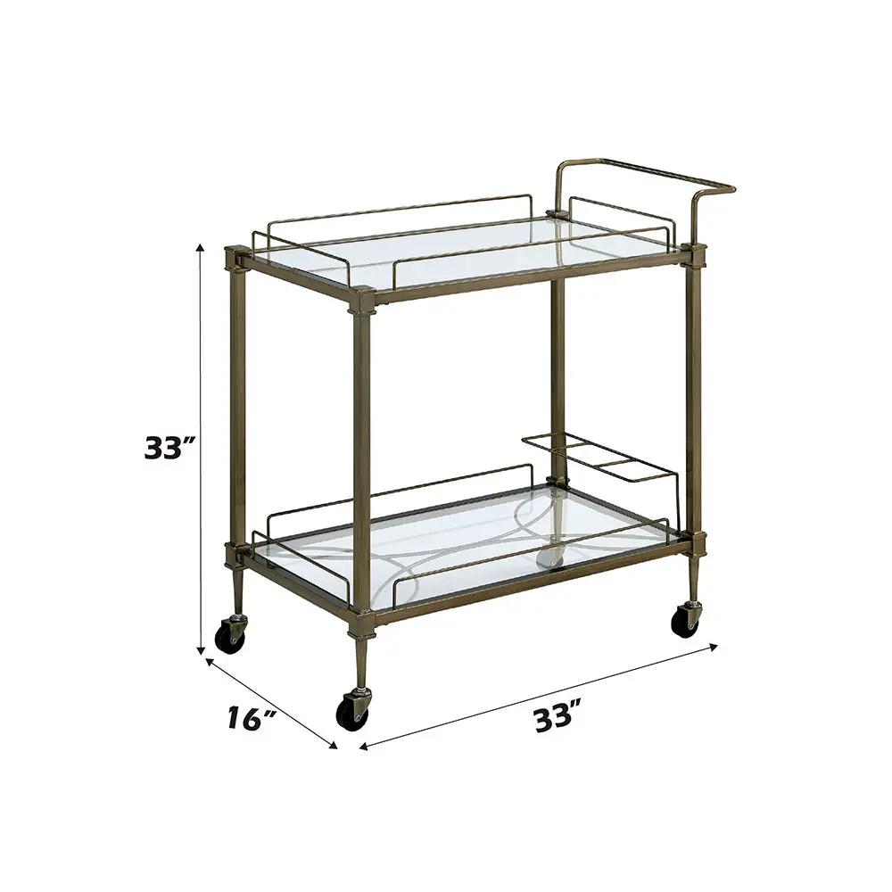 Aditya - Serving Cart - Mirrored & Antique Brass by Unique Piece Furniture
