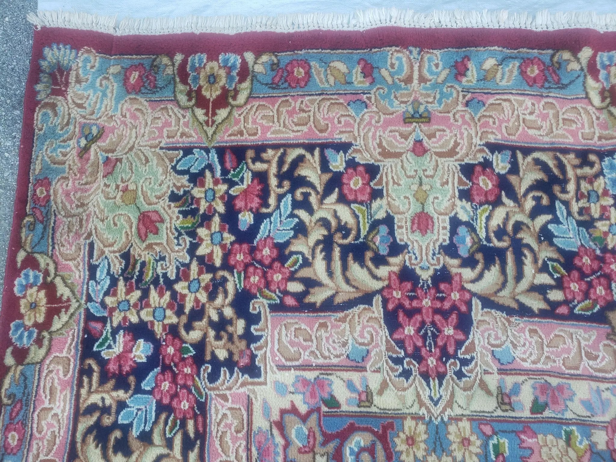 Antique Persian Kirman Rug 10x17 Oriental Carpet 10 x 17, Red, Multicolor, Namazian Signature Master Weaver, Shabby Chic, Semi Open Field by Jewel Rugs