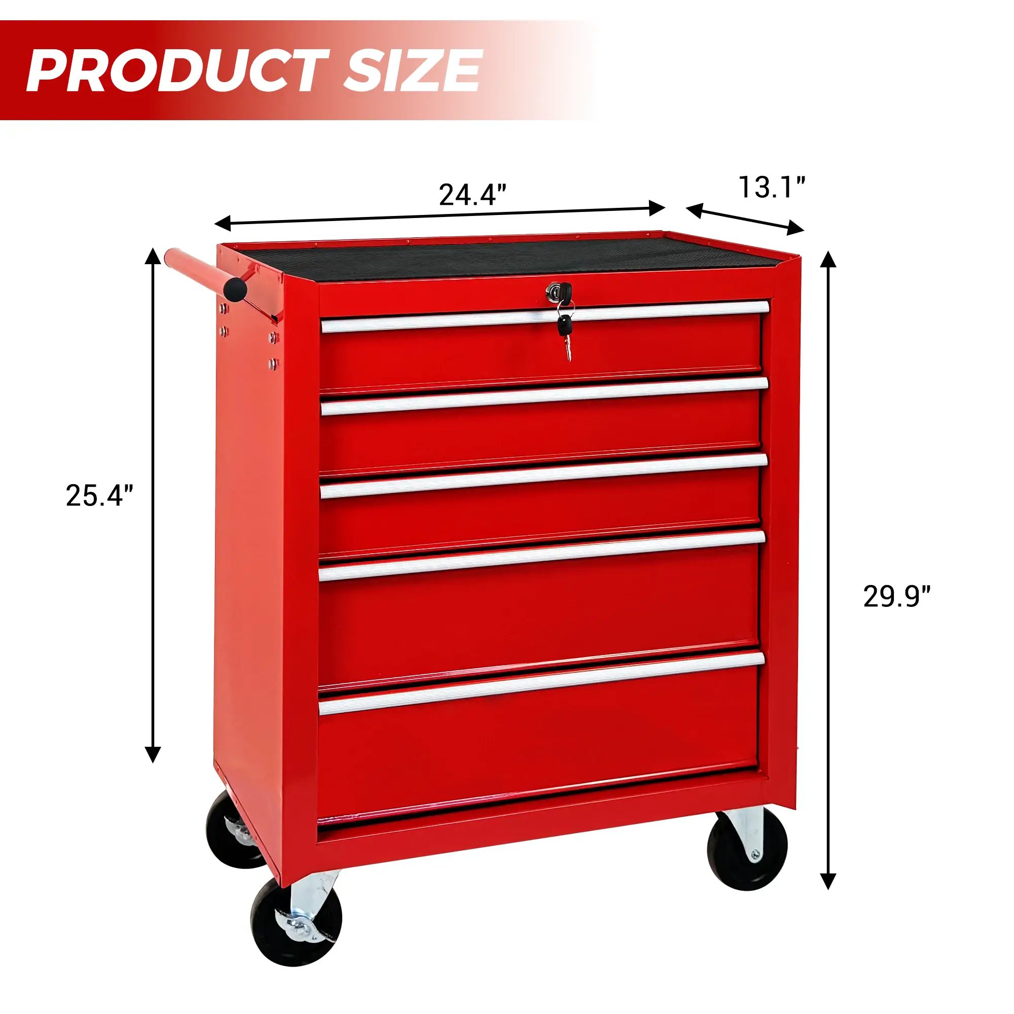 5-Drawer Rolling Tool Chest with Lock & Key by HouseOfZazla