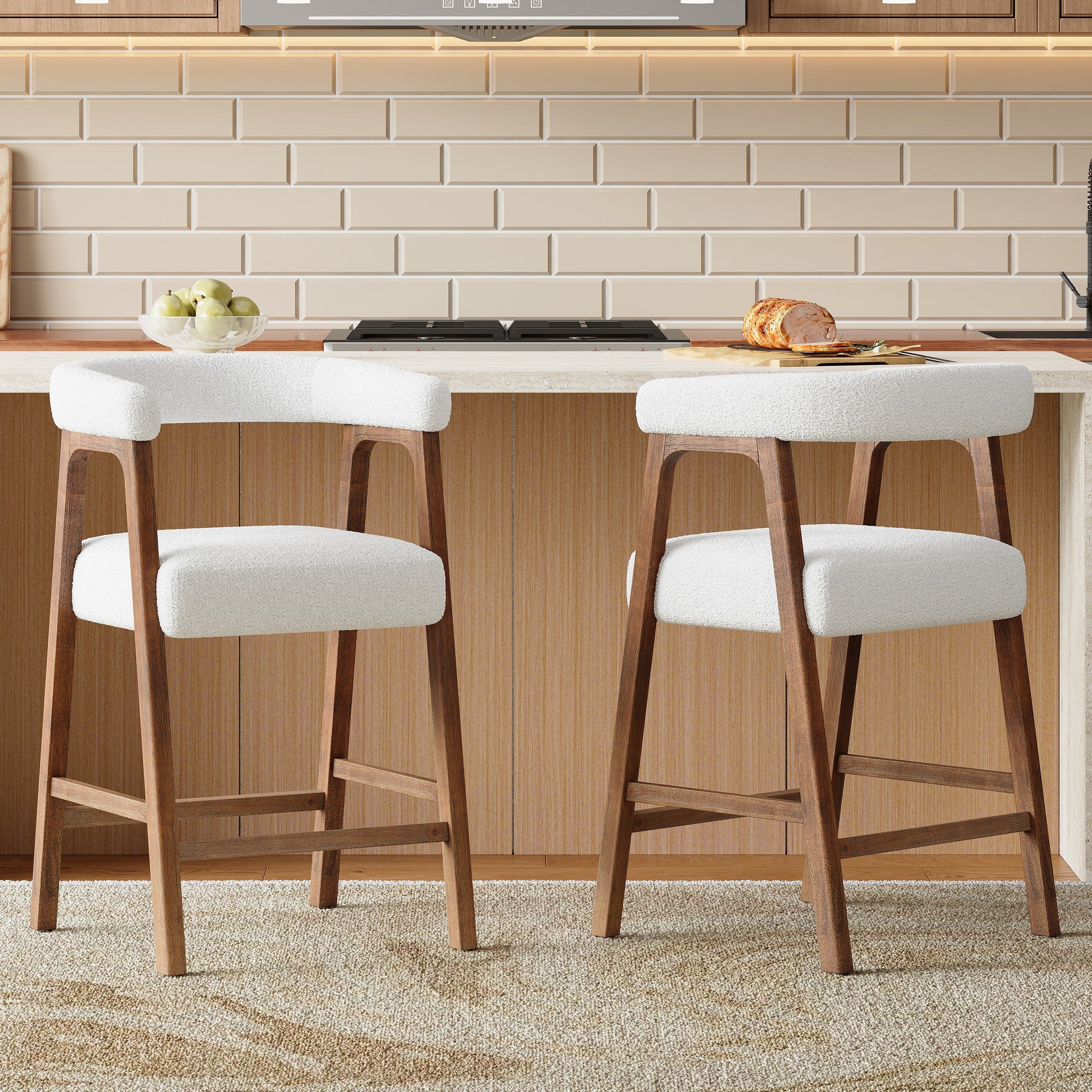 26'' Seat Height Bar Stools with Back - Set of 2 by HouseOfZazla