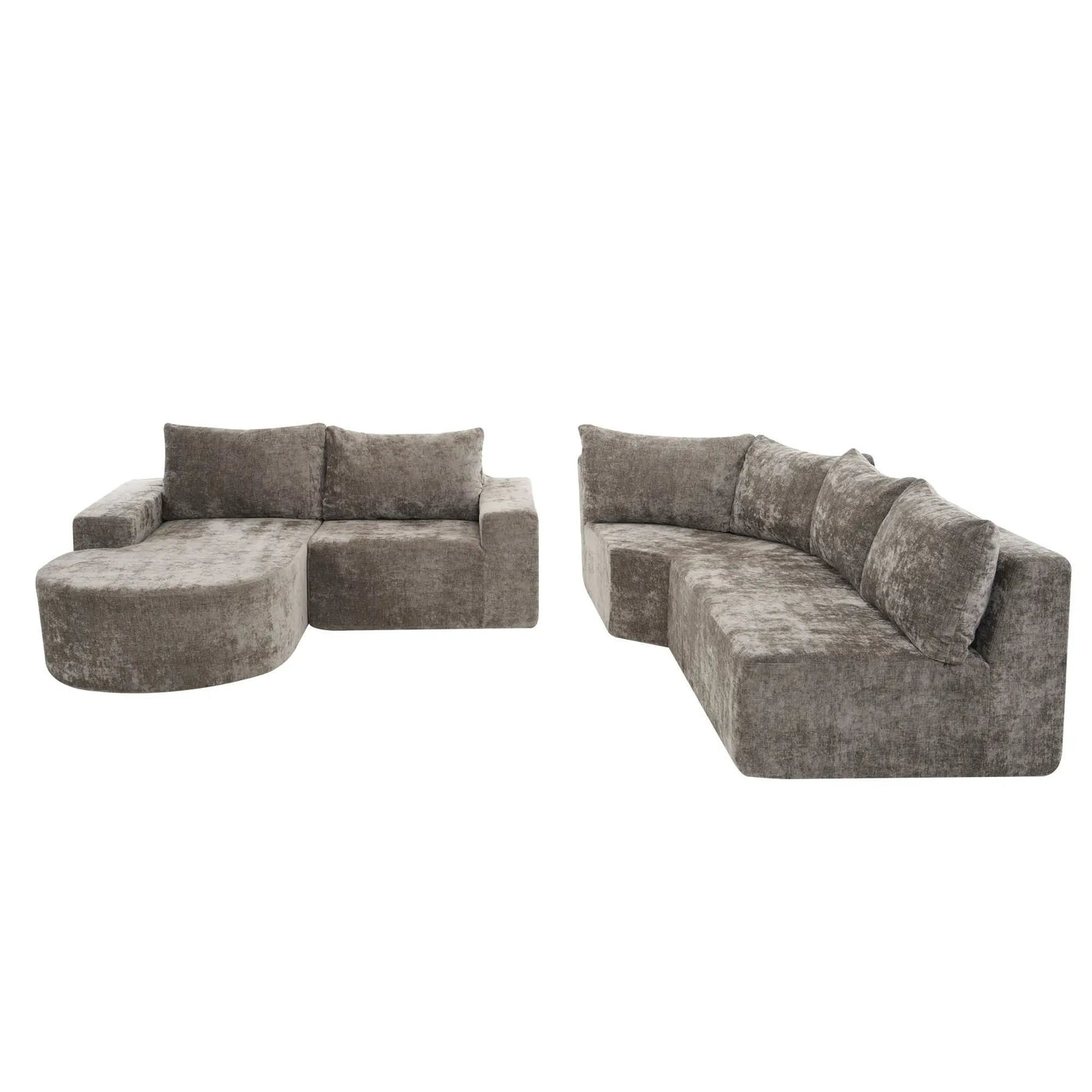Modular Cloud Sectional Sofa Set, U-Shaped Upholstered Couch With Deep Seat by HouseOfZazla