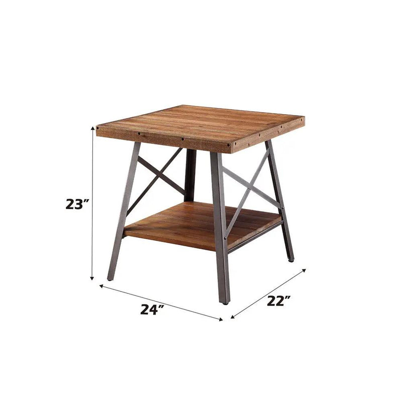Ikram - End Table (Set of 2) - Weathered Oak & Sandy Black by Unique Piece Furniture