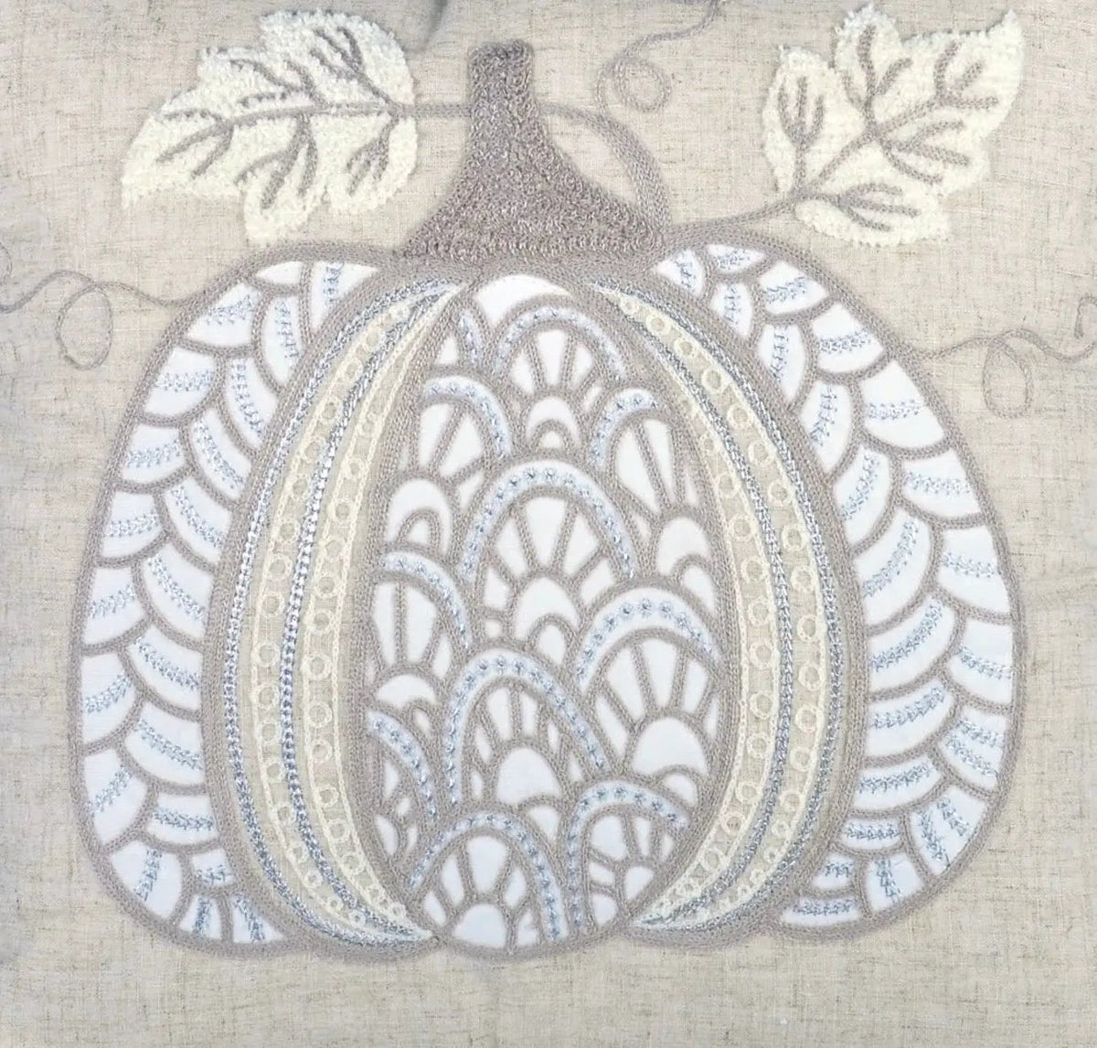 Lace Embroidered Pumpkin Throw Pillow – Set of 2 by HouseOfZazla