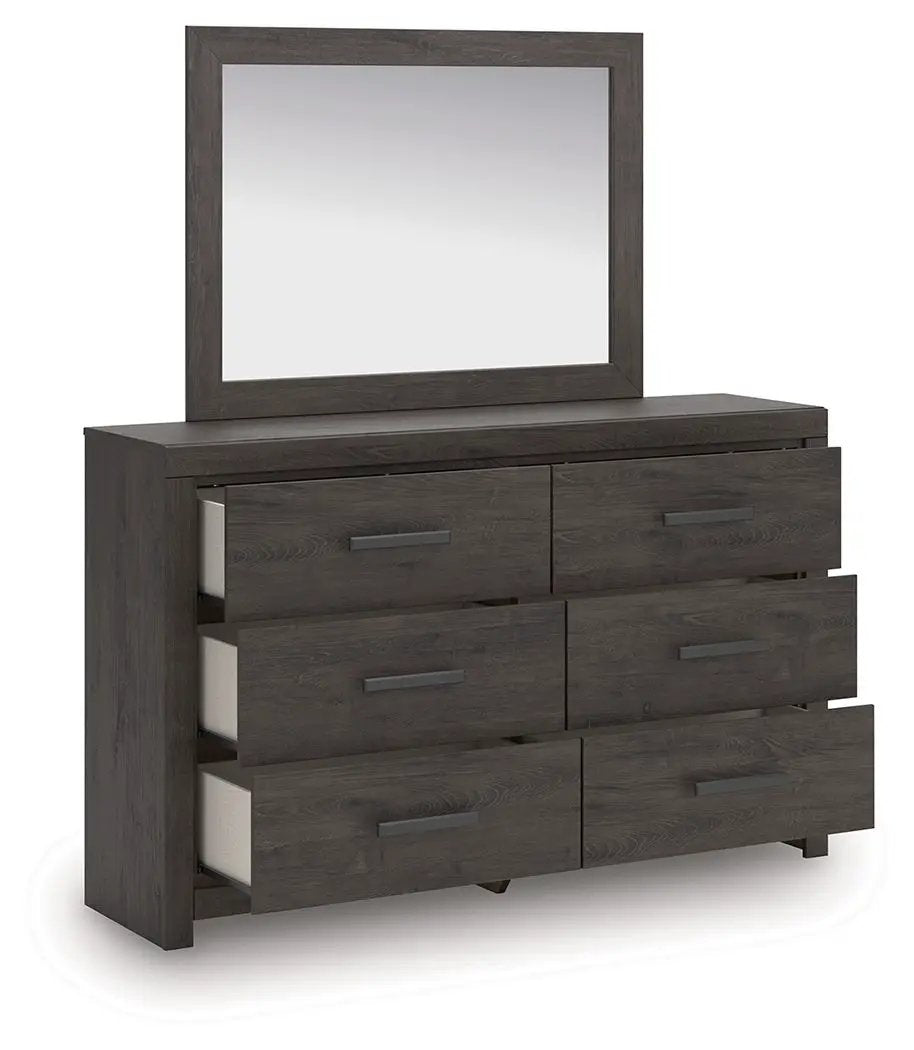 Prendonea - Dresser and Mirror - Charcoal by Unique Piece Furniture