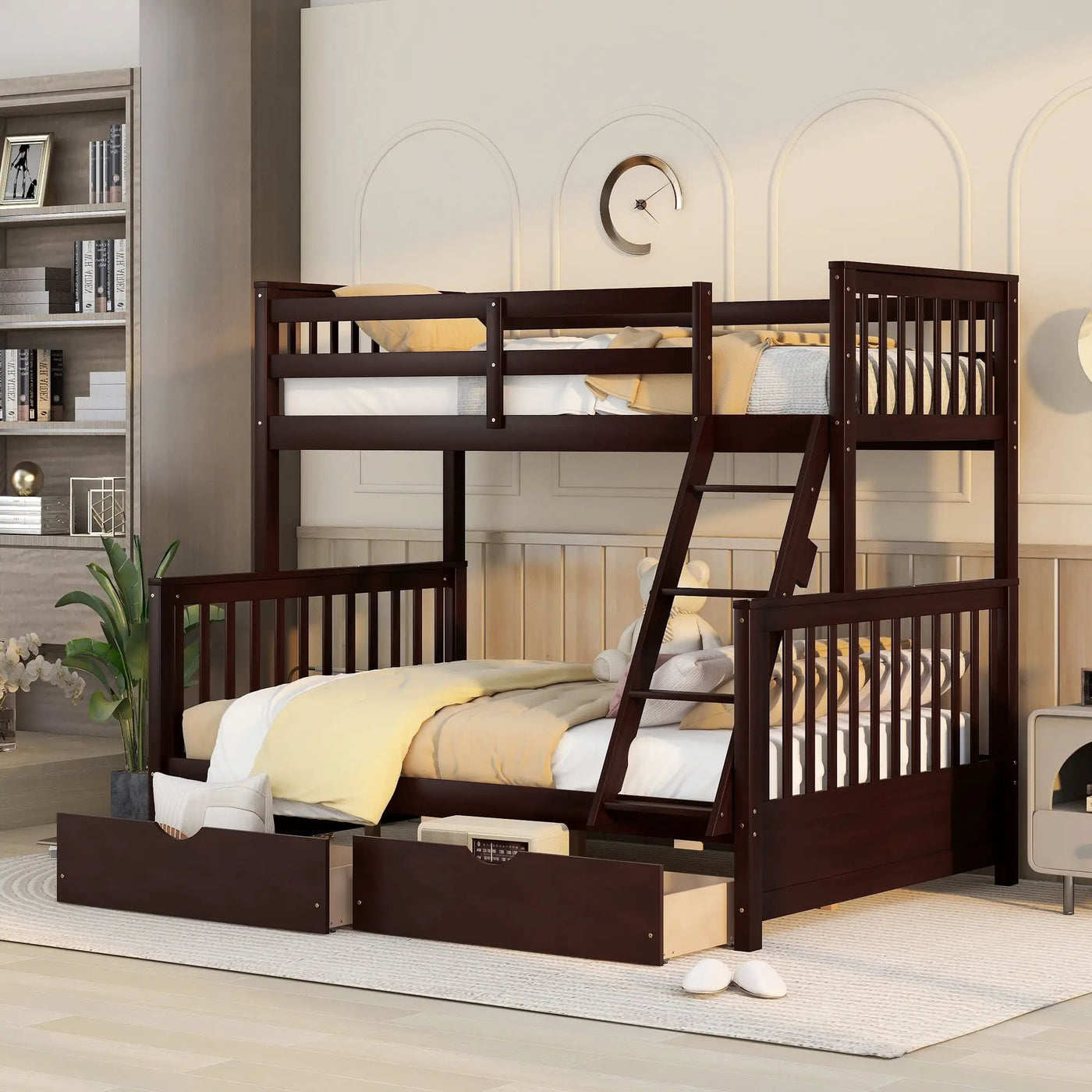 Bunk Bed With Ladders And 2 Storage Drawers by Unique Piece Furniture