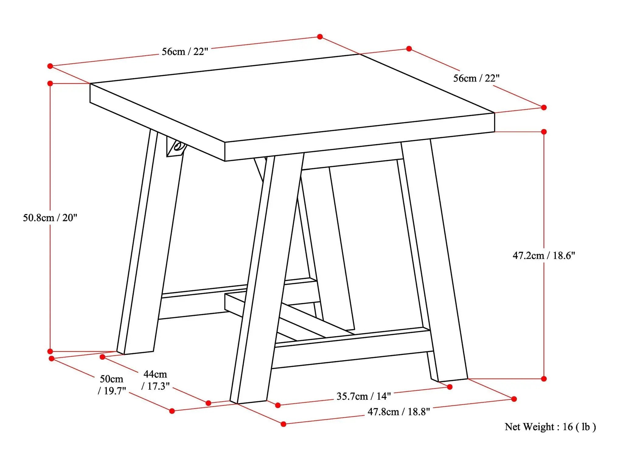 Sawhorse - Handcrafted End Table by HouseOfZazla