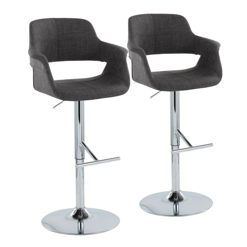 Vintage Flair - Mid Century Modern Adjustable Barstool & Straight T Footrest (Set of 2) by Unique Piece Furniture