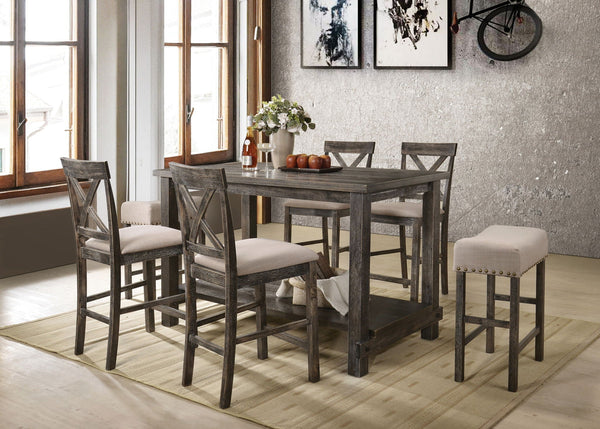Gray Counter Height 7-Piece Dining Room Set with Modern Design - Martha II