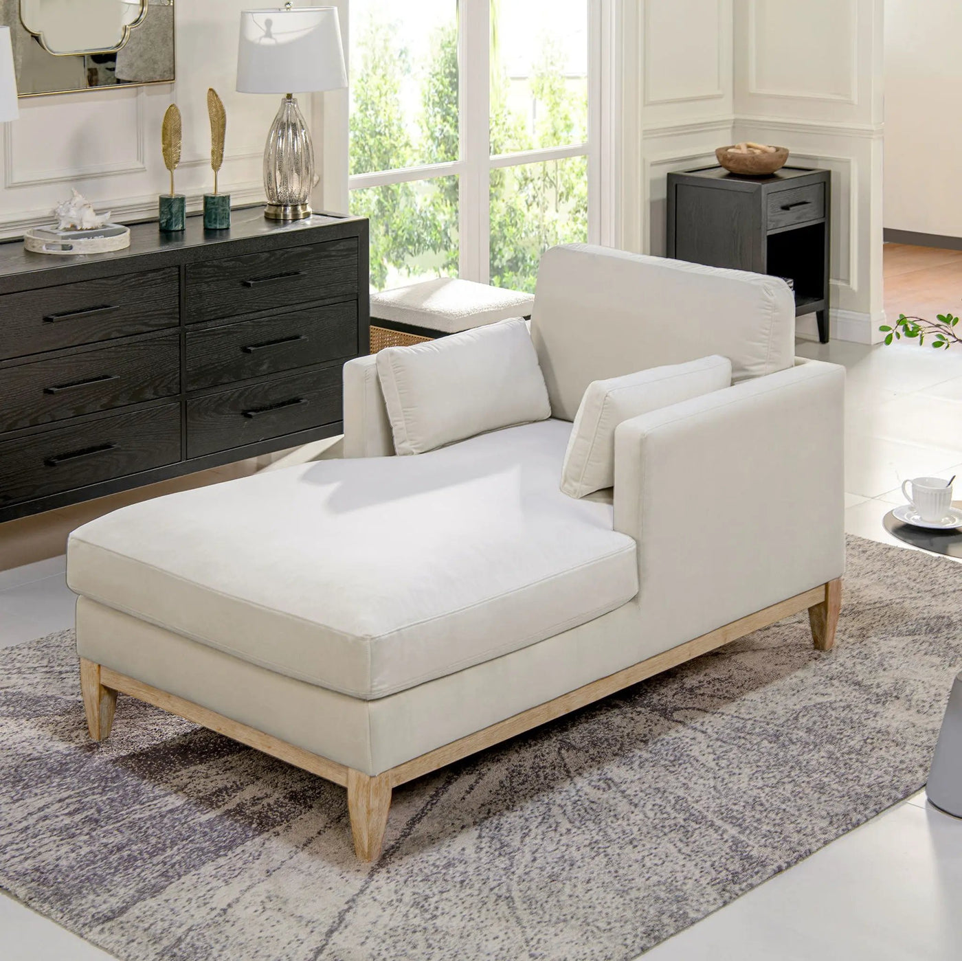 Knox - Modern Farmhouse Chaise Lounge Chair by HouseOfZazla
