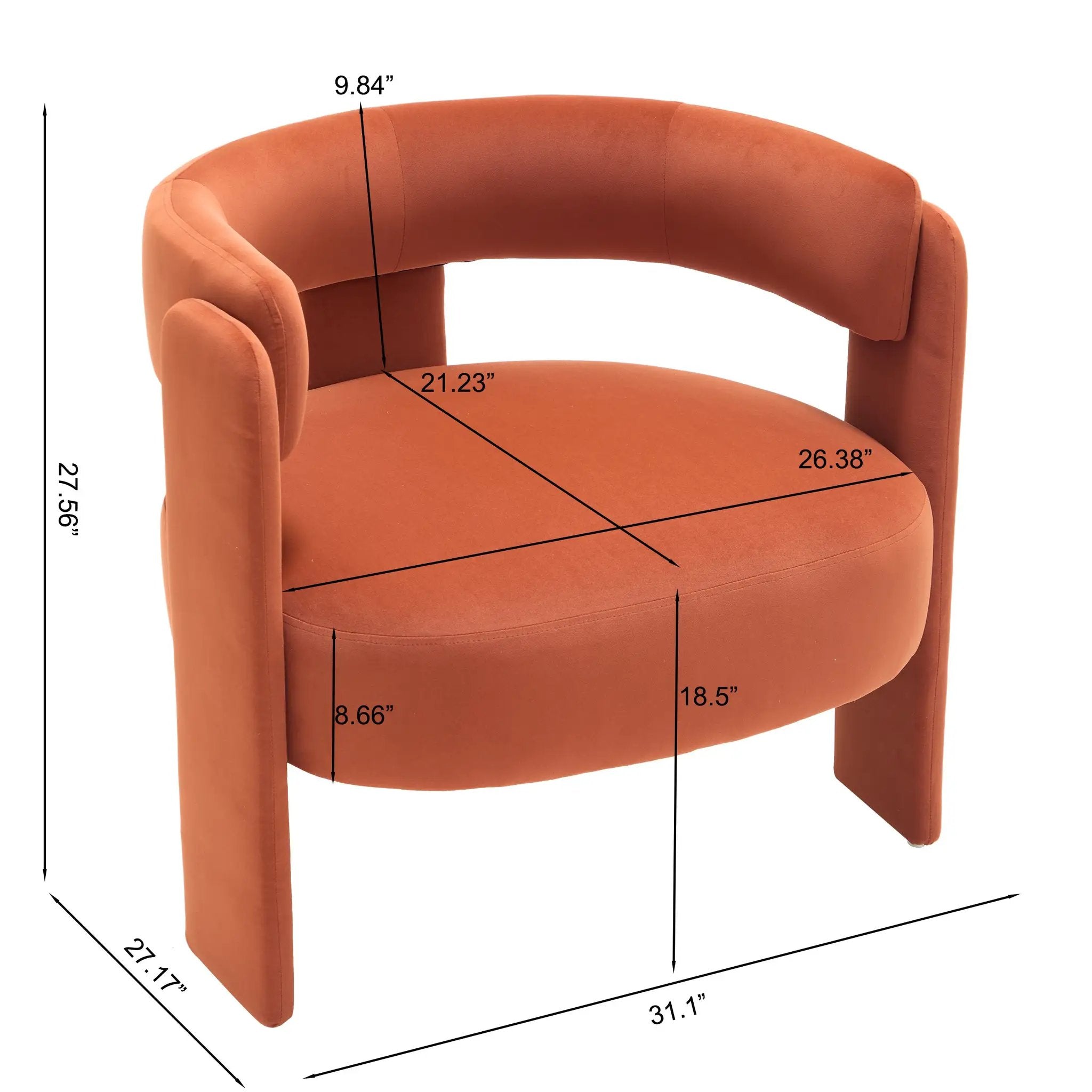 Accent Chair for Living Room, Velvet Comfy Single Sofa Chair by HouseOfZazla