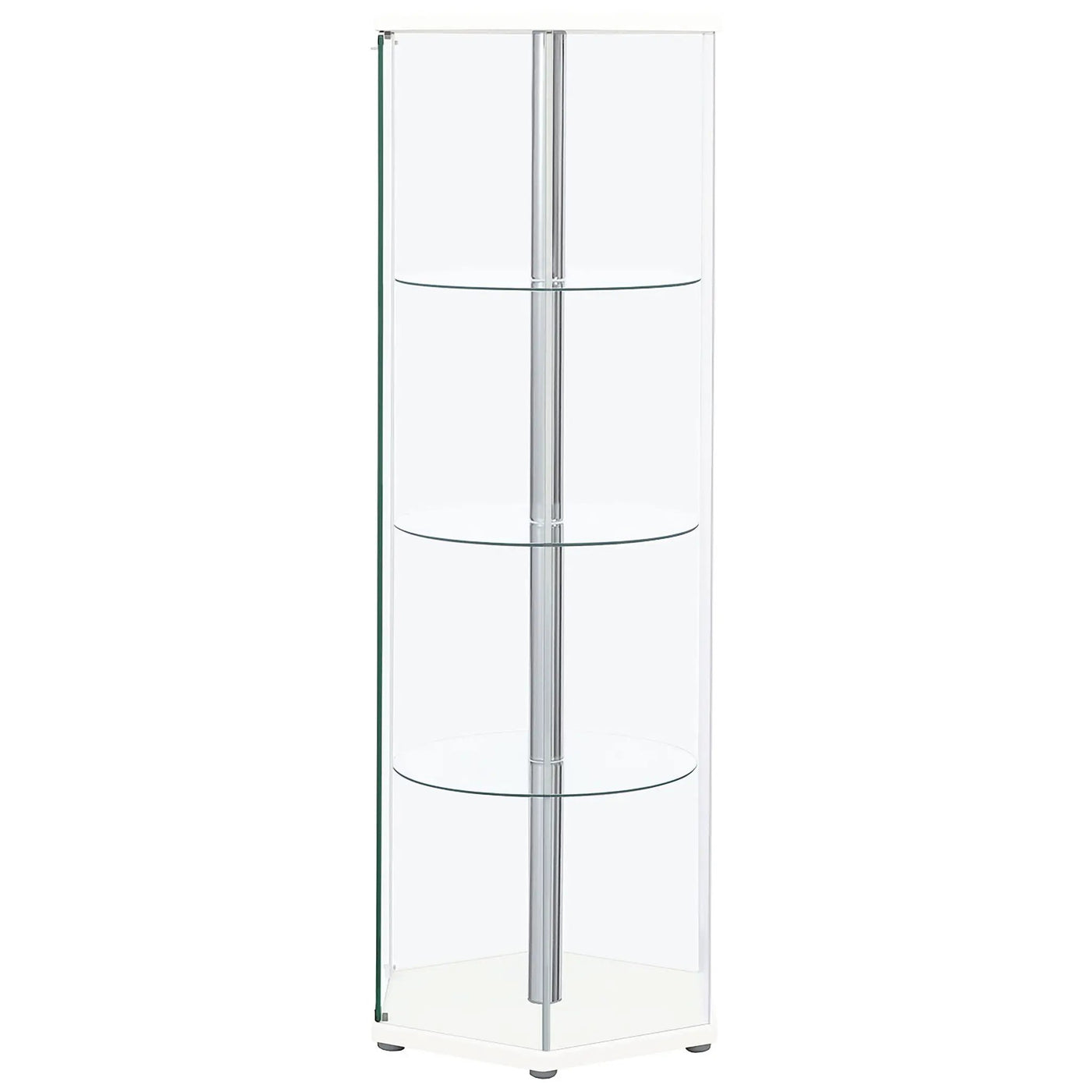 Tenley - 4 Shelf Curio Cabinet With Hexagonal Design by HouseOfZazla