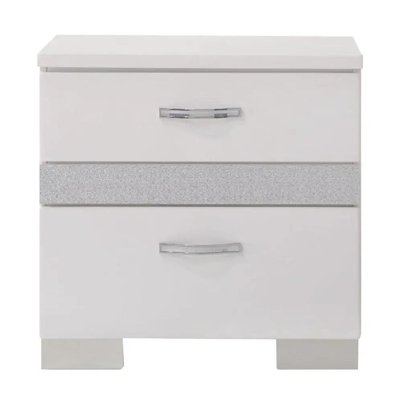 Naima II - Nightstand - White High Gloss by Unique Piece Furniture