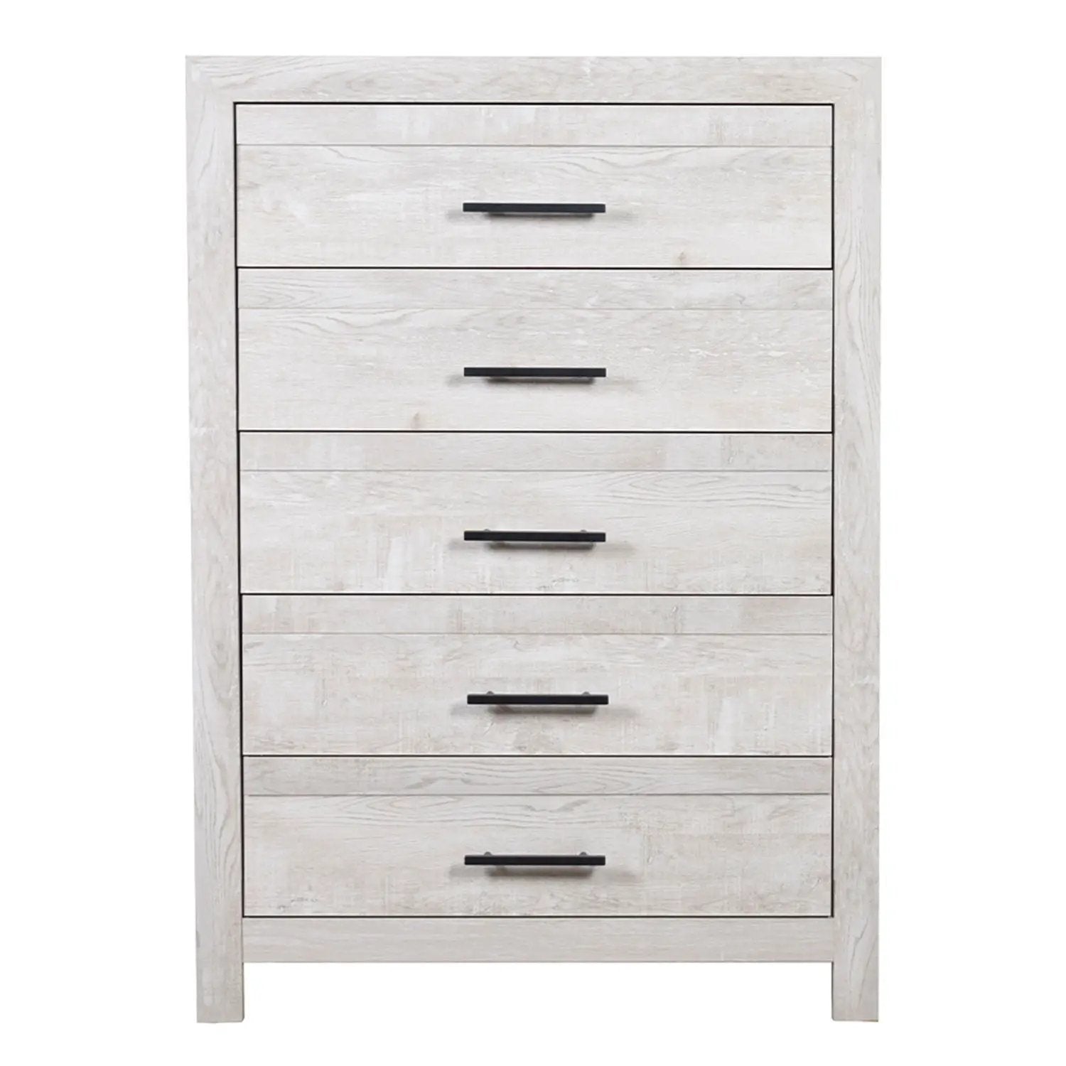 Modern Style 5 Drawer Chest In Natural Rustic Wood With Clean Lines And Spacious Storage by HouseOfZazla