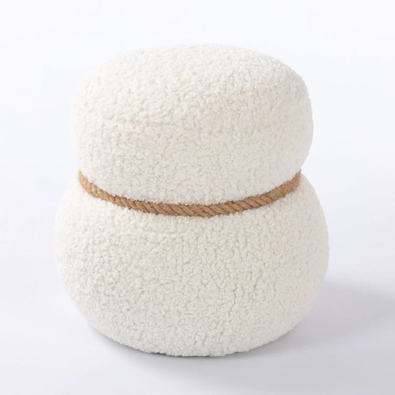 Snowman Stool With Cushion And Solid Wood Frame by HouseOfZazla