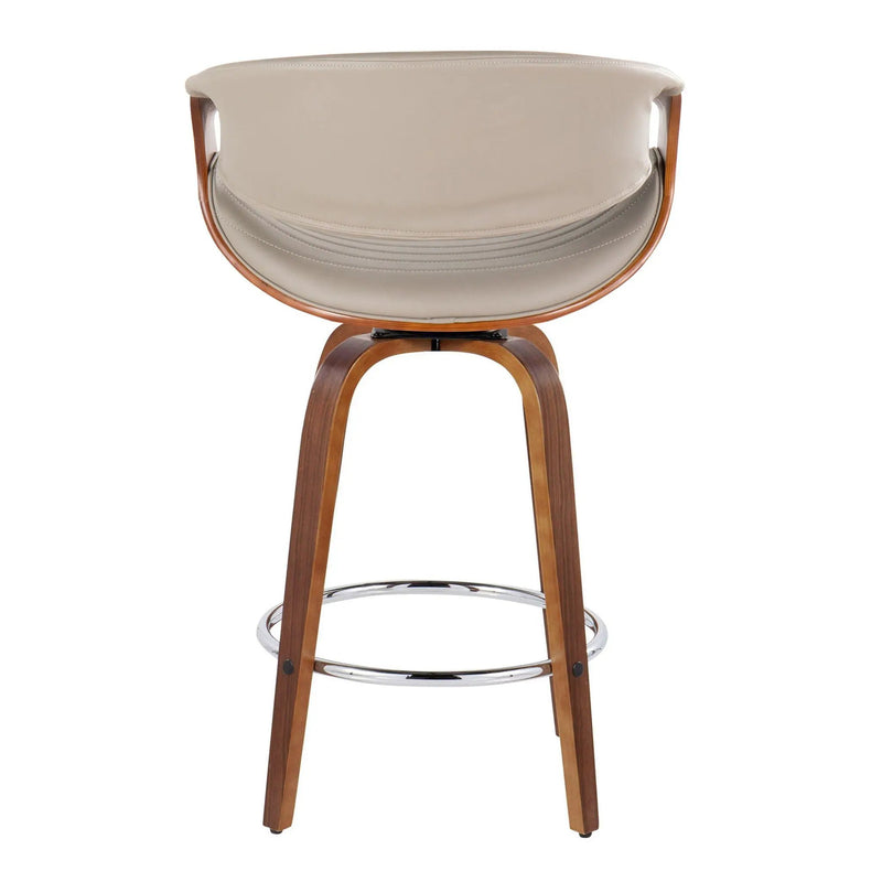 Symphony - Mid Century Modern Fixed Height Counter Stool & Swivel With Round Footrest (Set of 2) by HouseOfZazla