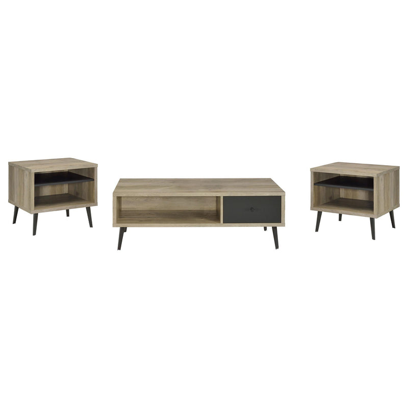 Welsh 3-piece Coffee and End Table Set Distressed Pine by Unique Piece Furniture