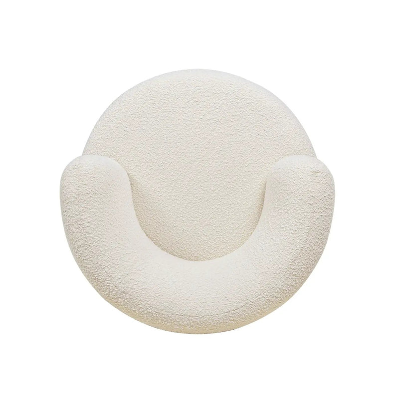 Fuji - 360 Swivel Low Barrel Back Accent Chair - Ivory White by HouseOfZazla