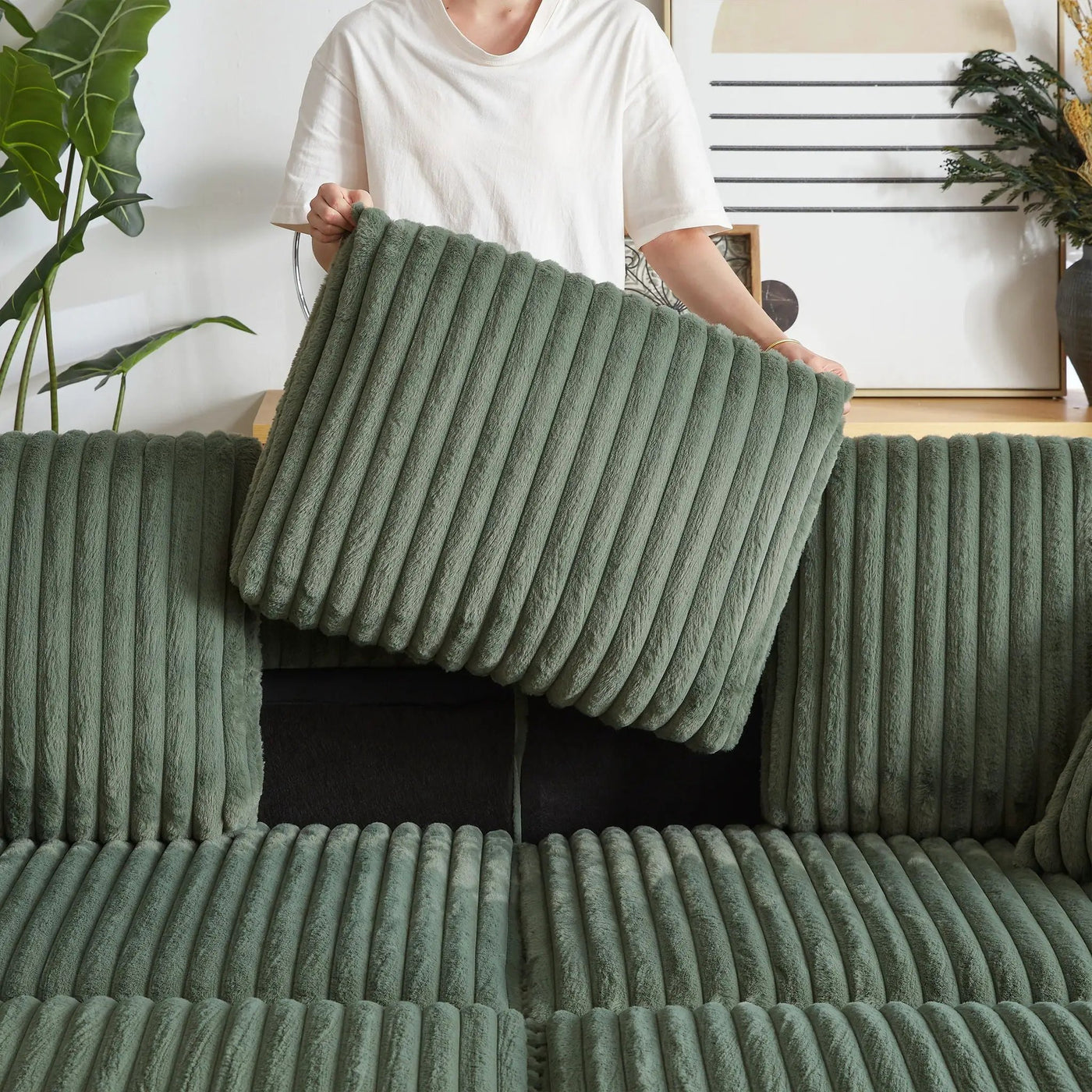 3 Seater Sofa With 2 Ottomans For Living Room by HouseOfZazla