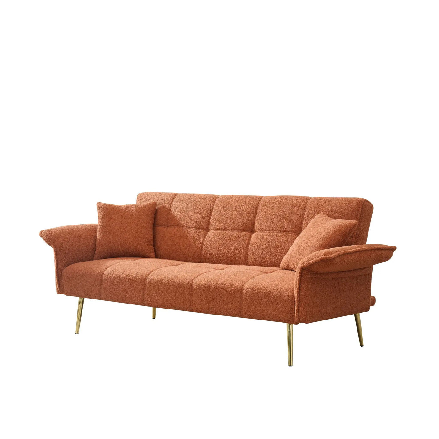 Convertible Double Futon Sofa Bed With Folding Armrests For Living Rooms by HouseOfZazla