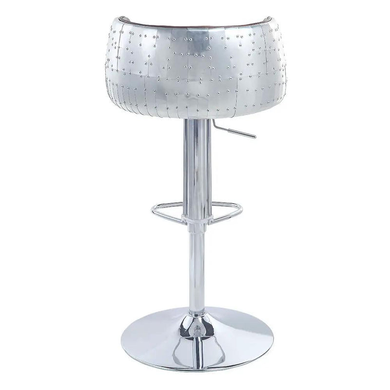 Brancaster - 41" Adjustable Stool With Swivel - Vintage Brown Top Grain Leather & Aluminum by Unique Piece Furniture