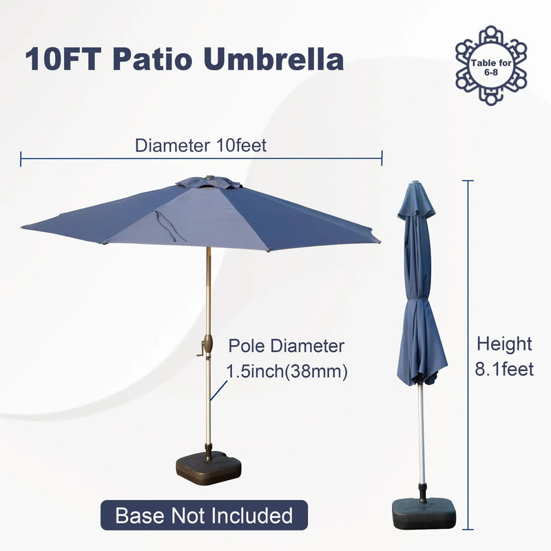 10FT Patio Umbrella - Navy Blue by HouseOfZazla