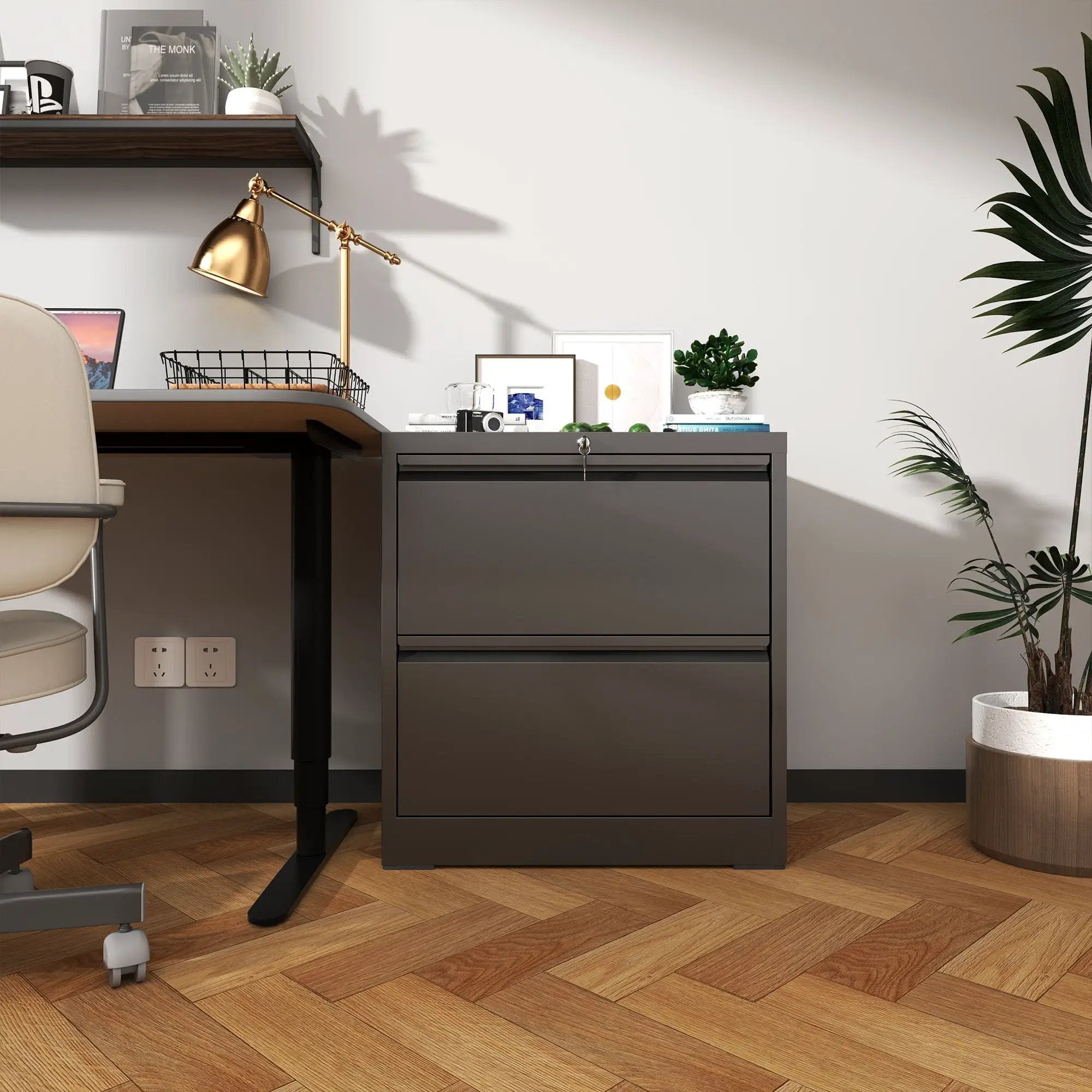 Premium Drawer Metal Lateral File Cabinet With Lock by Unique Piece Furniture