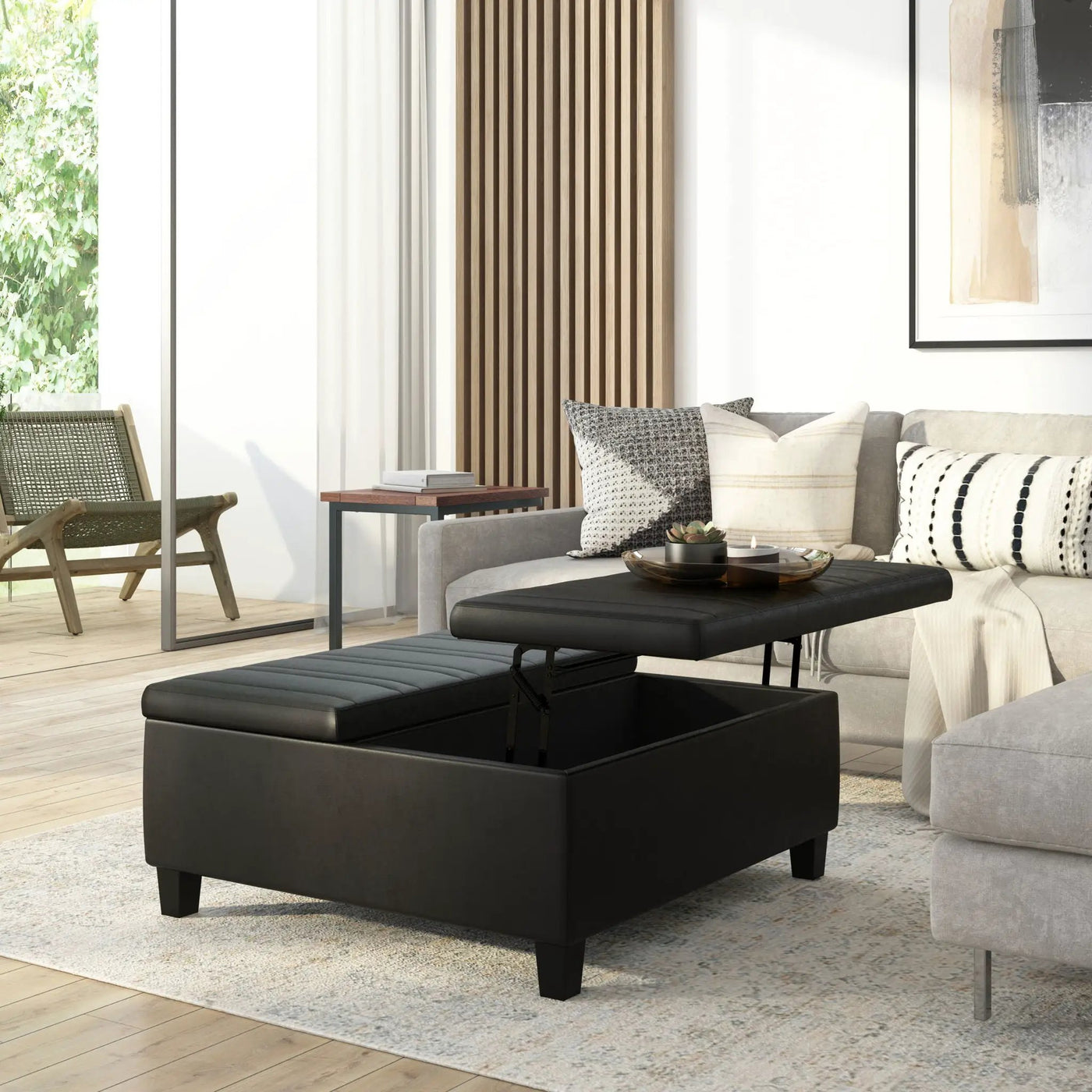Ellis - Coffee Table Storage Ottoman Contemporary Design by HouseOfZazla