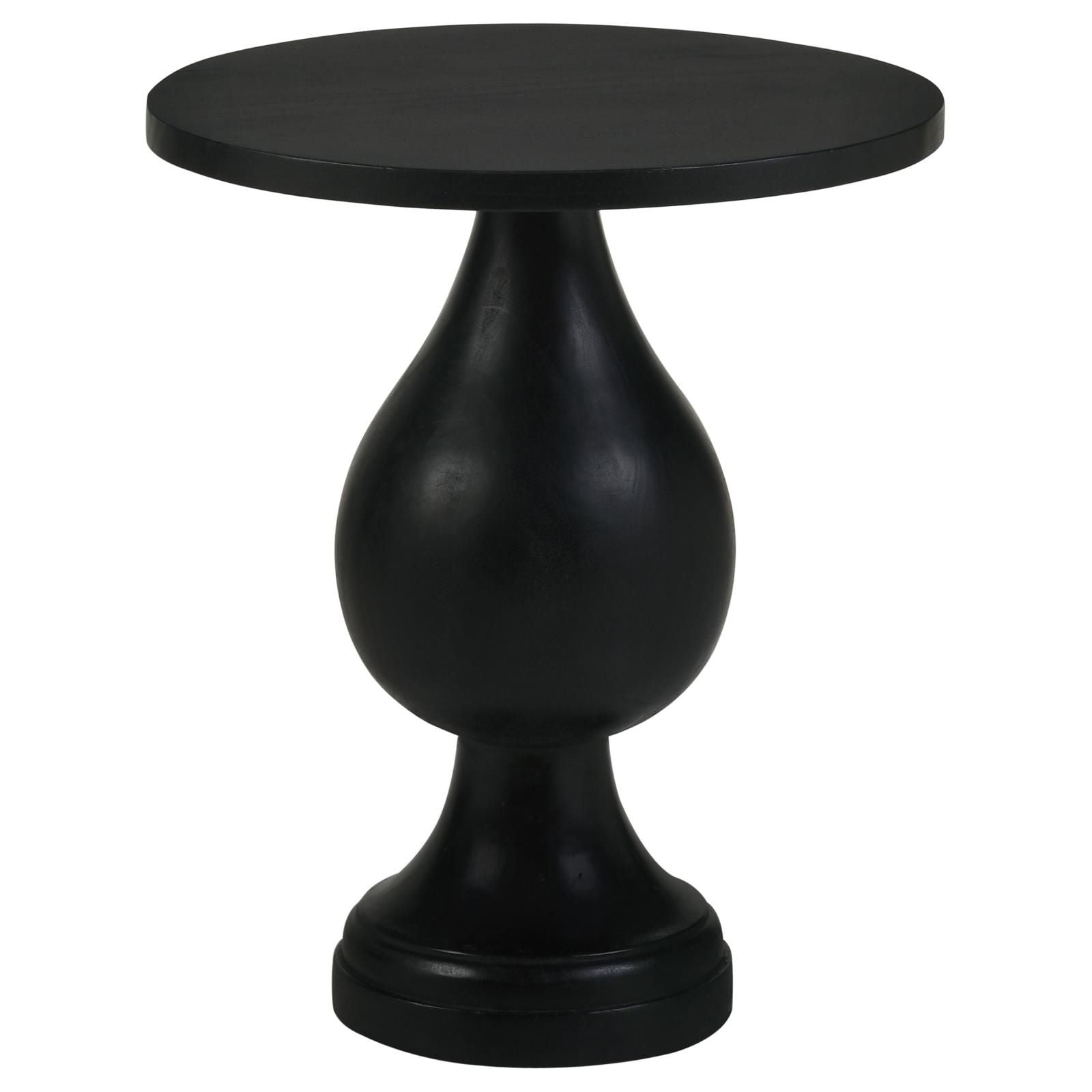 Stain Pedestal Accent Table Elegant Design With Round Top - Black by HouseOfZazla