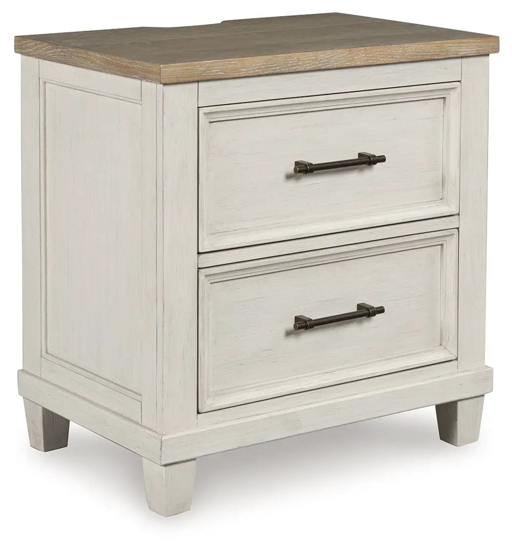 Shaybrock - Two Drawer Night Stand - Antique White / Brown by Unique Piece Furniture