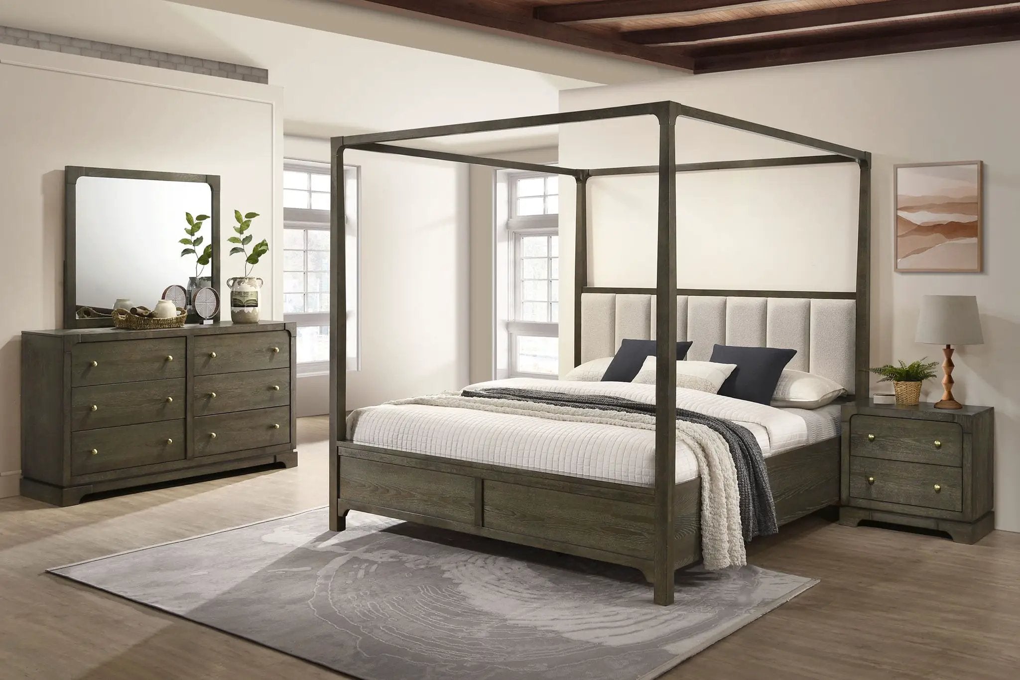 Gran Park 4-piece Queen Bedroom Set Dark Cocoa by Unique Piece Furniture