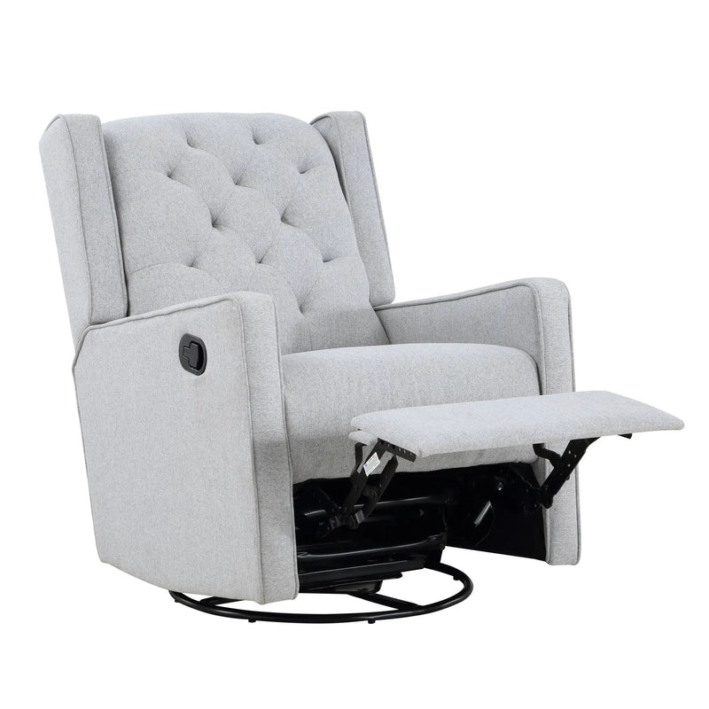 Milah - Gliding Swivel Recliner Tufted by HouseOfZazla