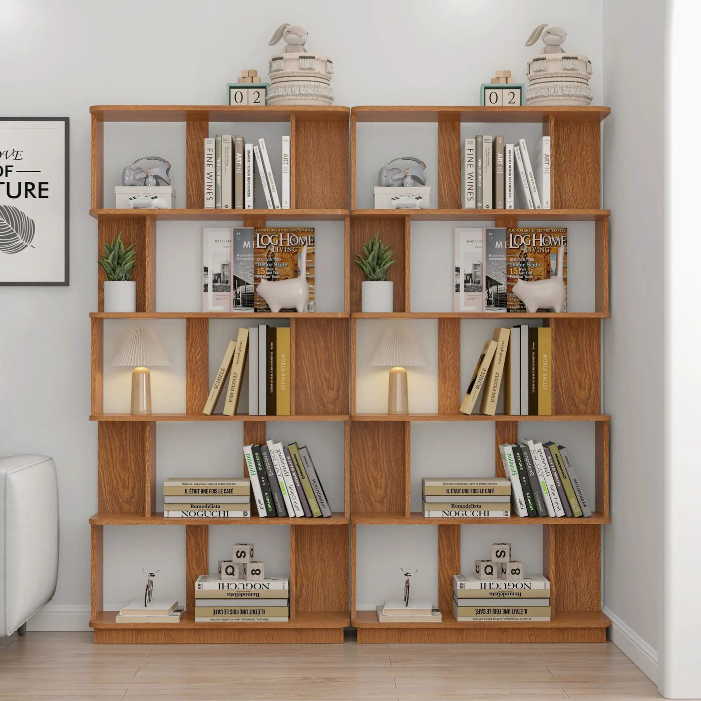 Modern 5 Tier Open Storage Bookcase by HouseOfZazla