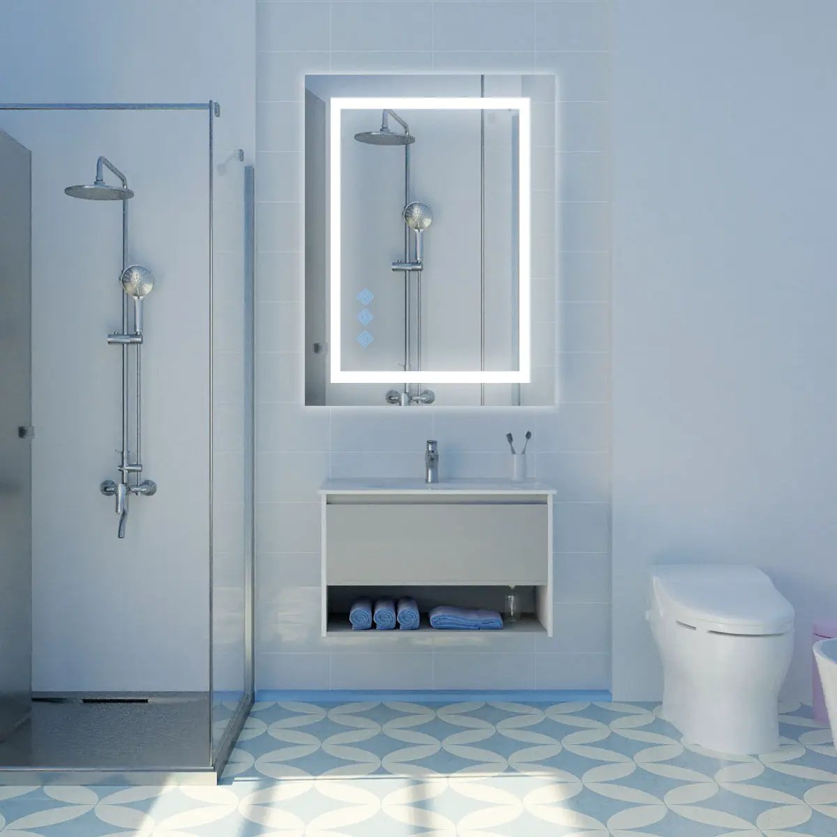 3000-6000K LED Bathroom Mirror With Lights, Anti-Fog Dimmable Lighted Wall Mounted Vanity Mirror Master Bath Modern Makeup (Only Mirrors, Not Cabinets) Horizontal & Vertical by Unique Piece Furniture