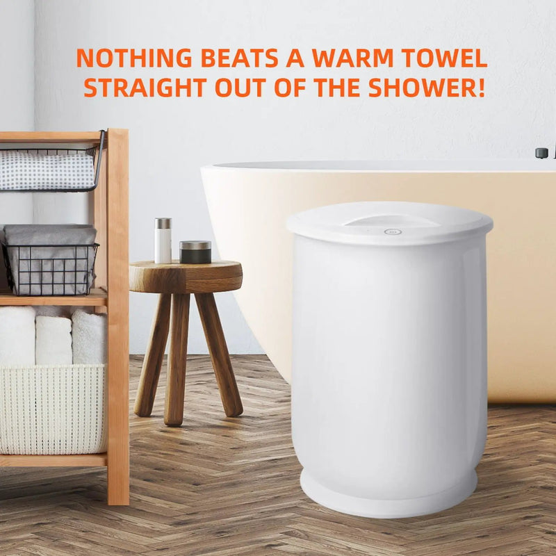 Luxury Bucket Towel Warmers, Large Towel Warmers For The Bathroom, Fits Up To 2 Oversized Towels - White by HouseOfZazla