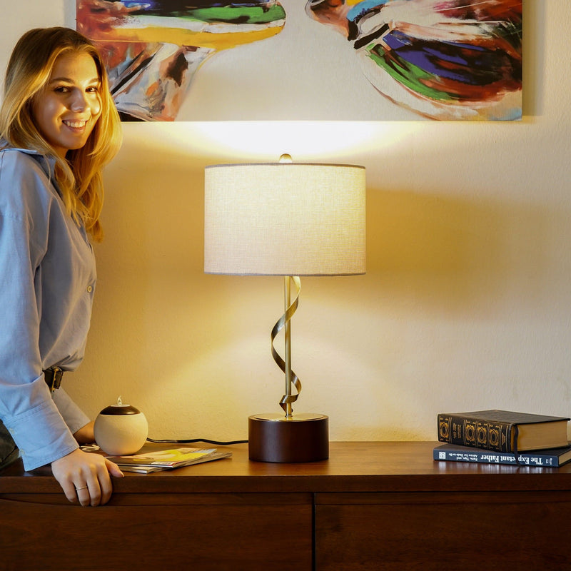 Nightstand Desk Lamp With Twisted Base - White by HouseOfZazla