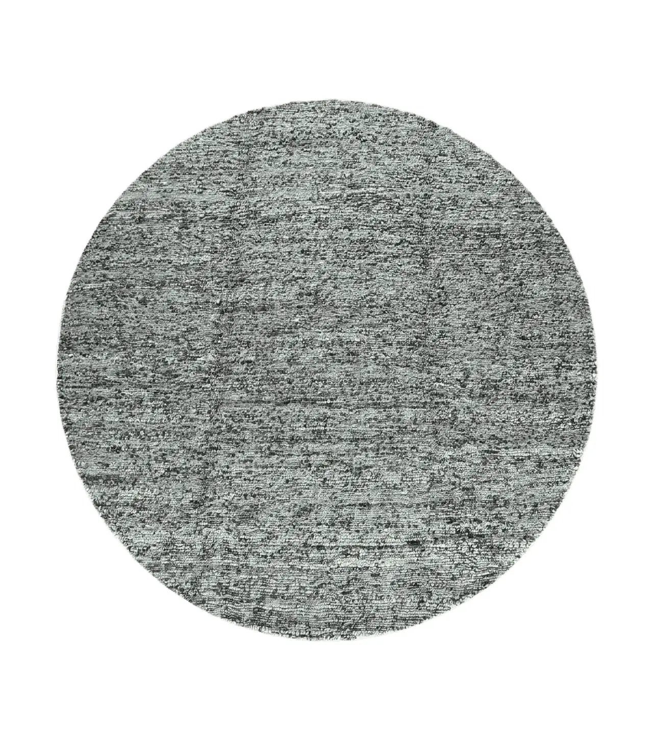 Large Round Indian Rug 11x11, Teal, Vintage Handmade Wool Carpet by Jewel Rugs