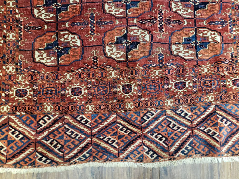 4x7 Antique Yamud Rug Russian Rug Turkoman Rug Fine Weave Rug by Jewel Rugs