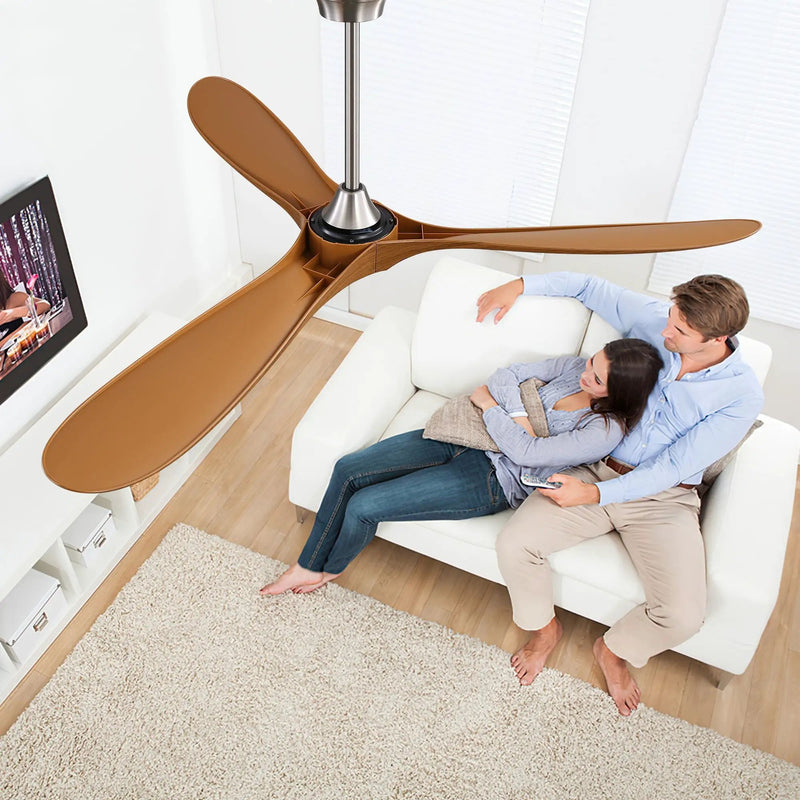 Outdoor Ceiling Fan No Light With 3 Blades Smart App Control - Brushed Nickel by Unique Piece Furniture