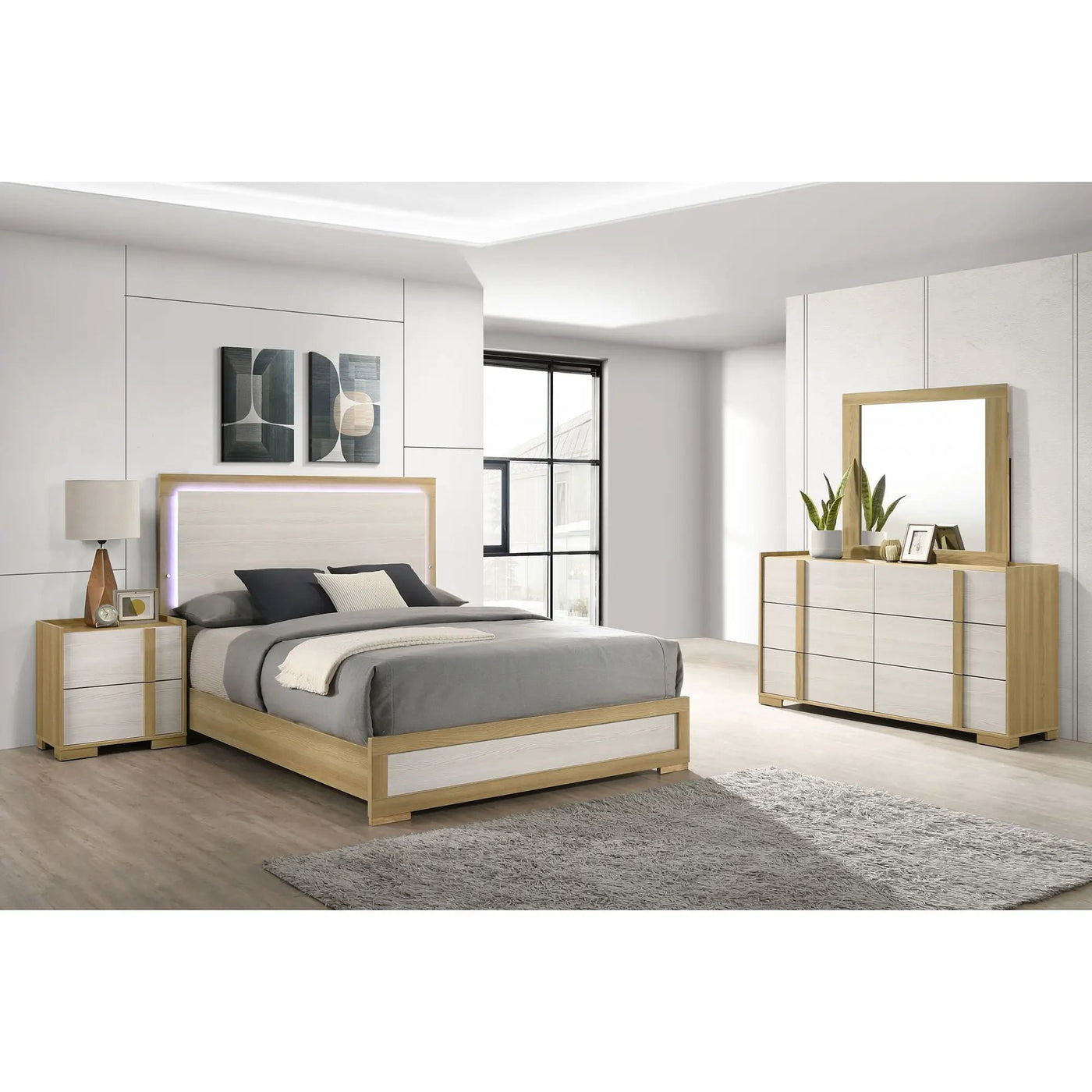 Lincoln - Bedroom Set With LED Headboard by HouseOfZazla