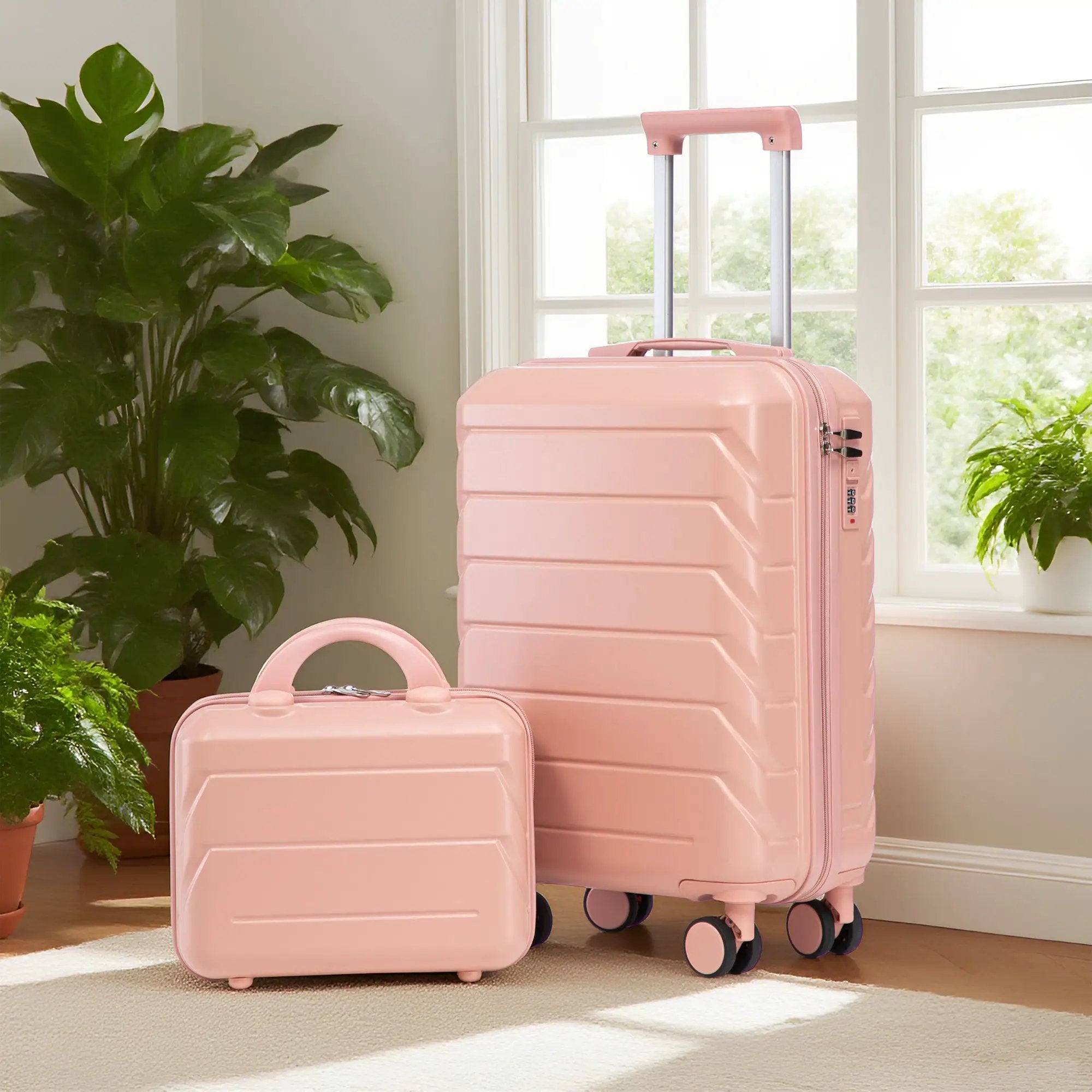 2-Piece ABS Spinner Wheel Luggage Set with Combination Lock by HouseOfZazla