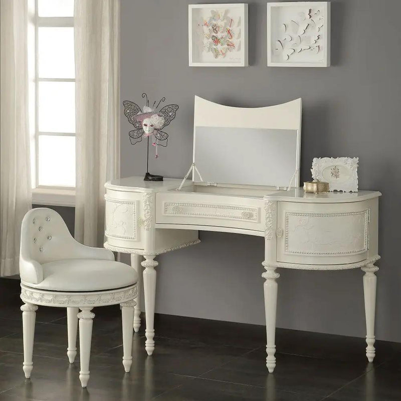 Dorothy - Vanity Chair With Swivel - Ivory by Unique Piece Furniture