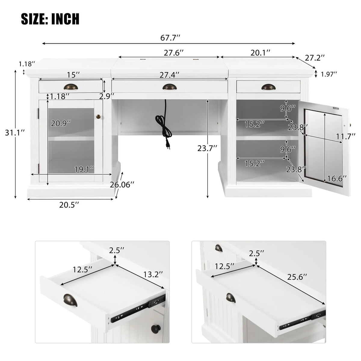 67" Modern Executive Desk by HouseOfZazla