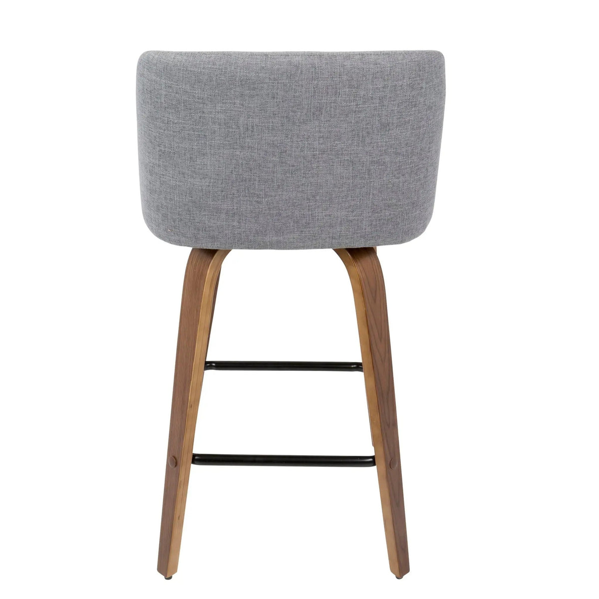 Toriano - Mid Century Modern Fixed Height Counter Stool & Square Footrest (Set of 2) by HouseOfZazla